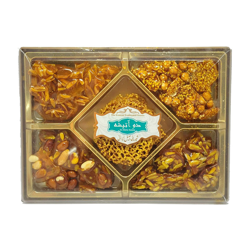 سوهان عسلی ۵ مغز دو آتیشه آریا